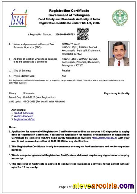 India Telangana company registration certificate